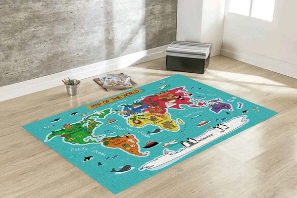 Tapete interativo infantil Mapa Mundi 