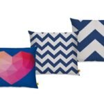 Kit 03 Capas de Almofadas Blue Heart